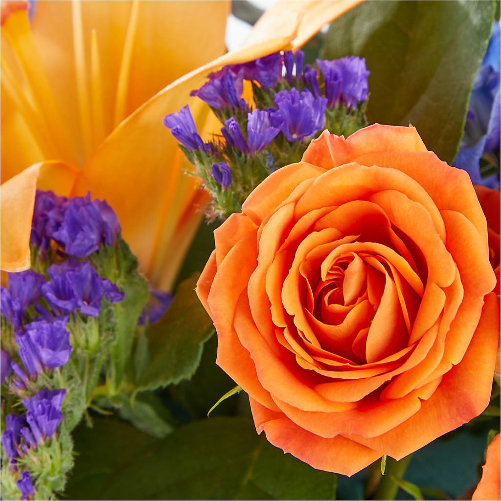 Radiant Citrus Box Bouquet – Flowerama #186, Oklahoma City OK