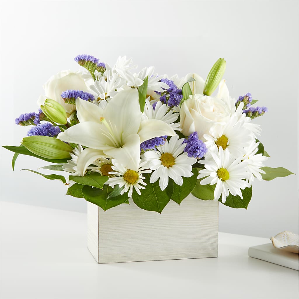 Beyond Blue Box Bouquet – Flowerama #186, Oklahoma City OK