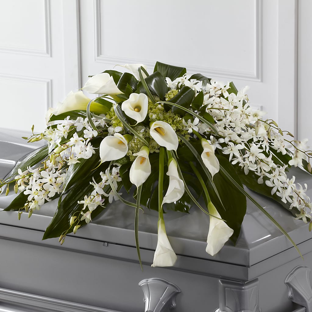 Angel Wings Casket Spray – Flowerama #186, Oklahoma City OK