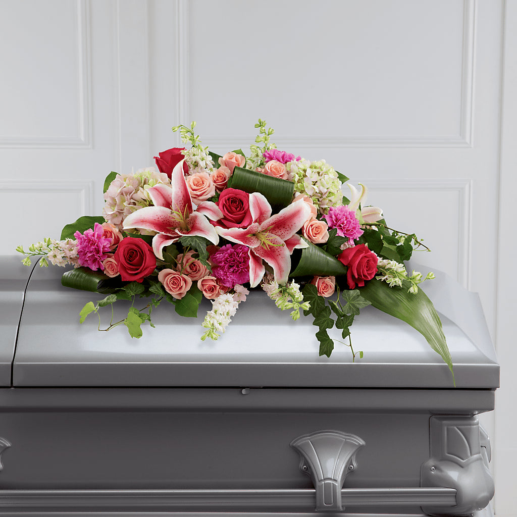 Splendid Grace Casket Spray – Flowerama #186, Oklahoma City OK