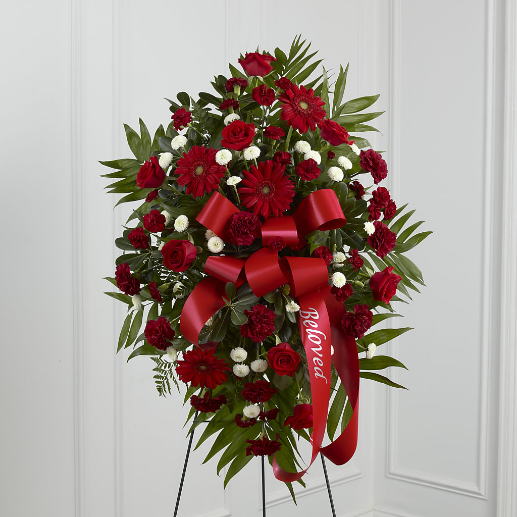 Treasured Memories Standing Spray – Flowerama #186, Oklahoma City OK