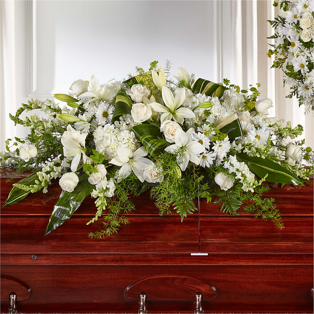 Abundance Casket Spray – Flowerama #186, Oklahoma City OK