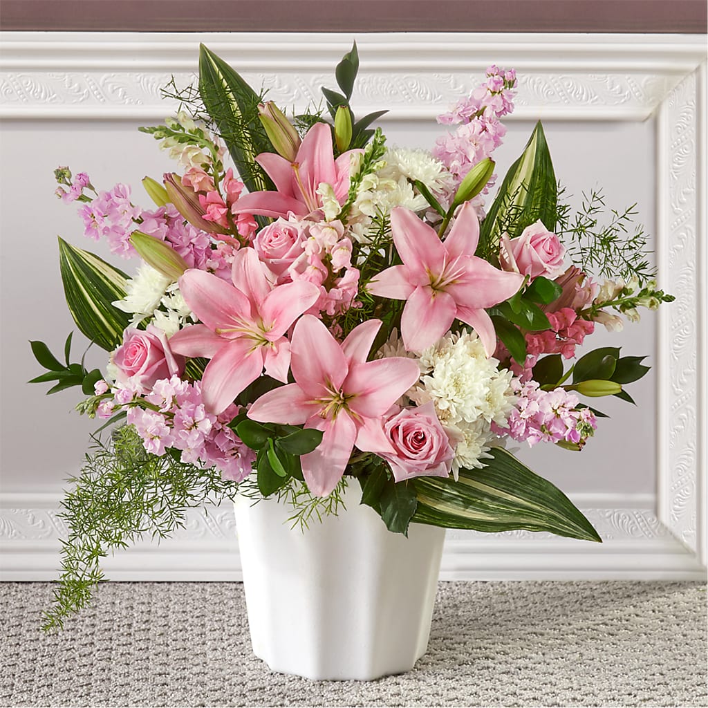 Simply Serene Floor Basket – Flowerama #186, Oklahoma City OK