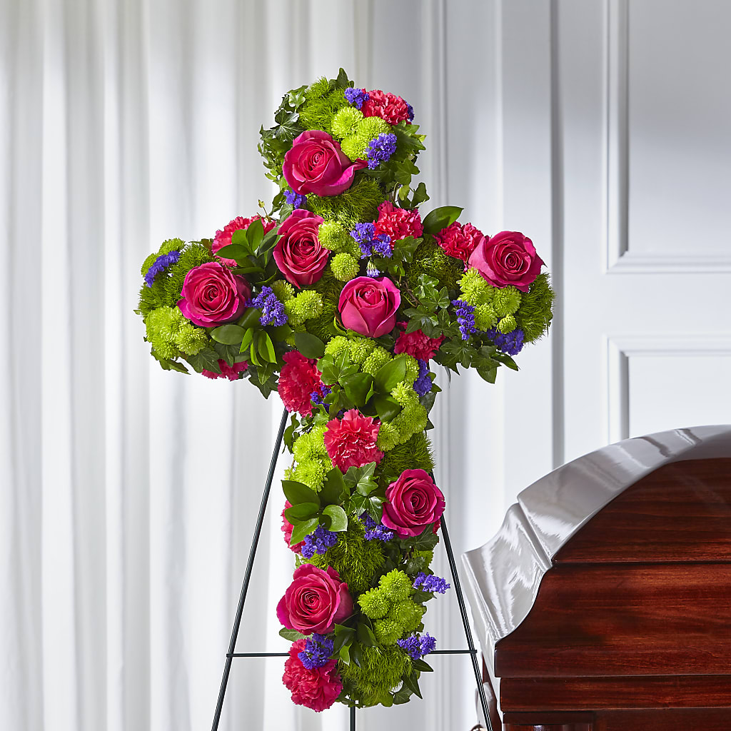 Tribute Rose Floral Cross – Flowerama #186, Oklahoma City OK