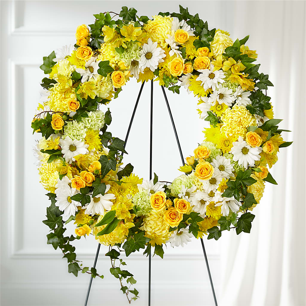 Golden Remembrance Wreath – Flowerama #186, Oklahoma City OK