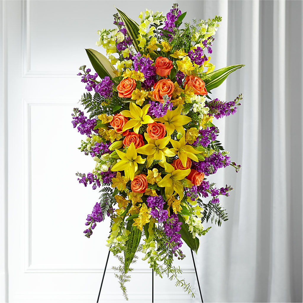 Thoughtful Prayers Standing Spray – Flowerama #186, Oklahoma City OK