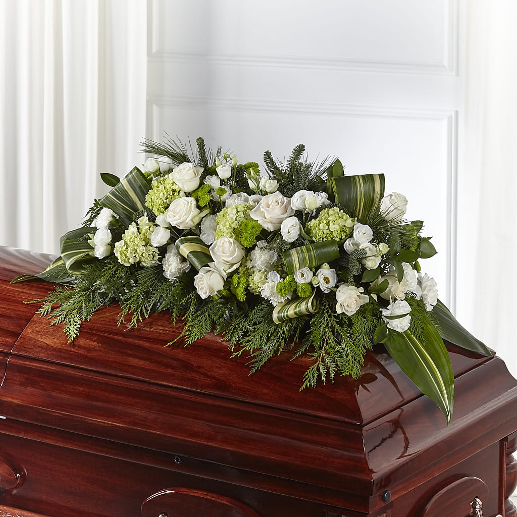 Hopeful Gesture Casket Spray – Flowerama #186, Oklahoma City OK