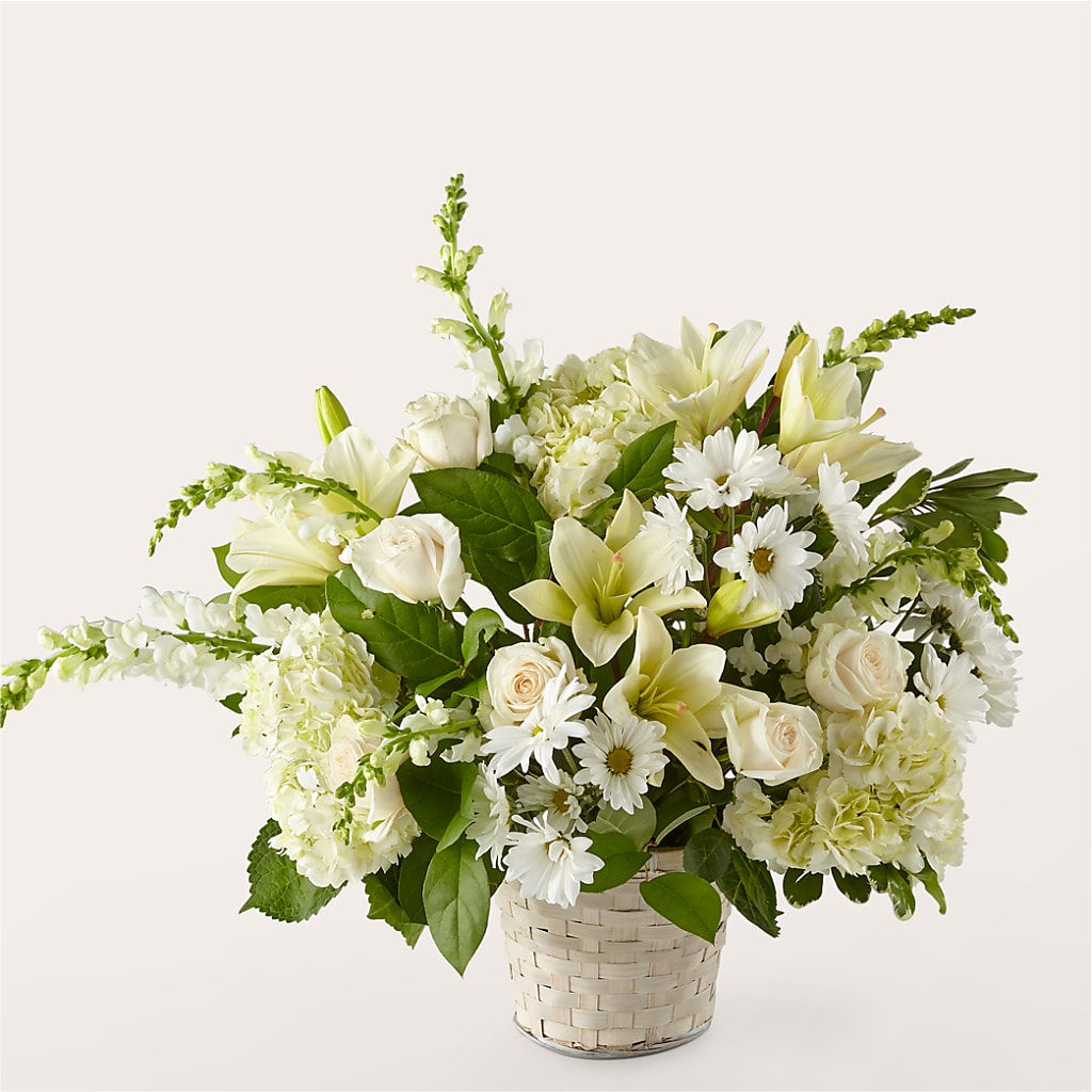 Ivory Elegance Floral Basket – Flowerama #186, Oklahoma City OK