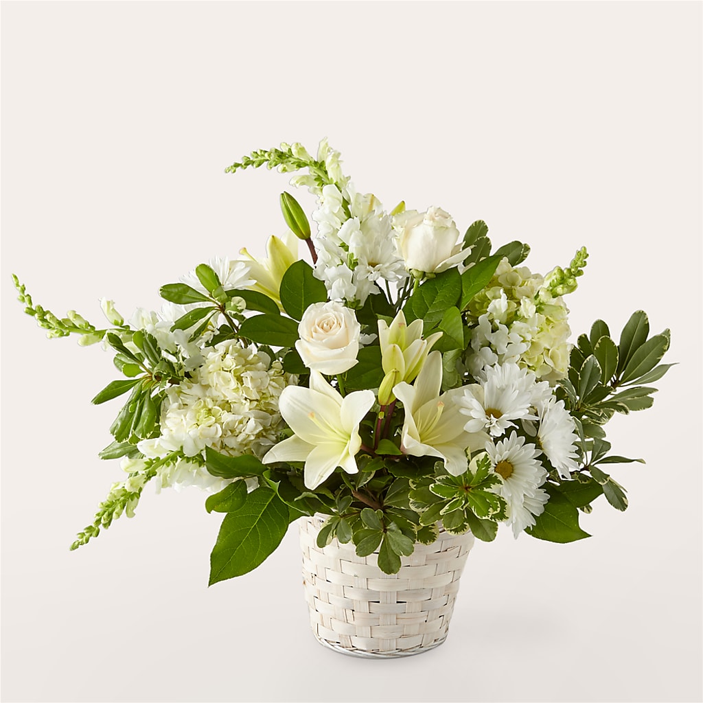Ivory Elegance Floral Basket – Flowerama #186, Oklahoma City OK