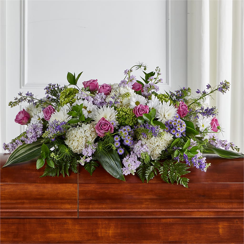 Meadows of Serenity Casket Spray – Flowerama #186, Oklahoma City OK