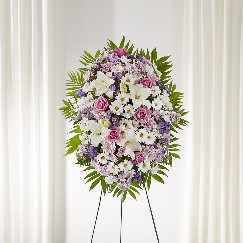 Surrounded by Love Standing Spray – Flowerama #186, Oklahoma City OK