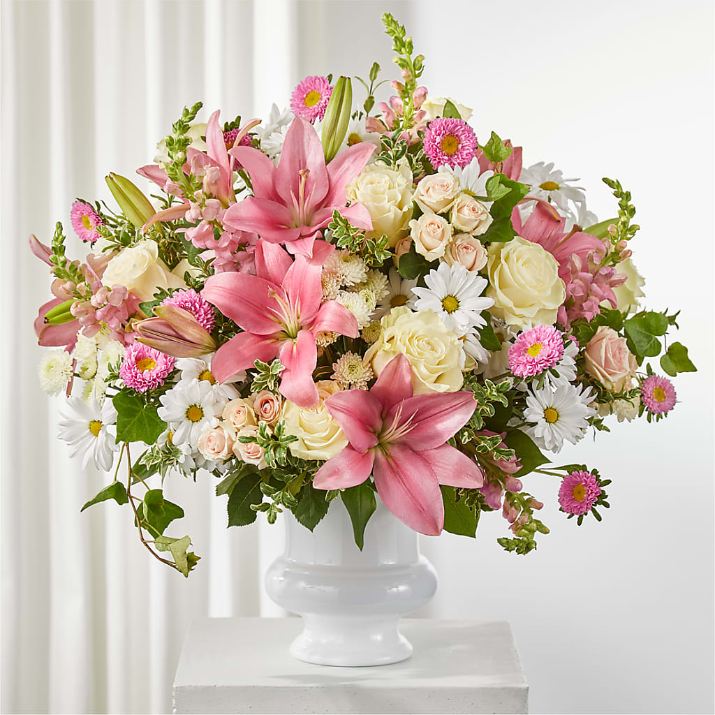 Empathetic Blooms Urn Arrangement – Flowerama #186, Oklahoma City OK