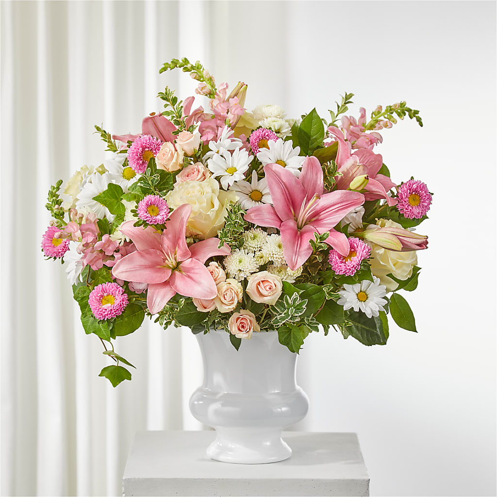 Empathetic Blooms Urn Arrangement – Flowerama #186, Oklahoma City OK