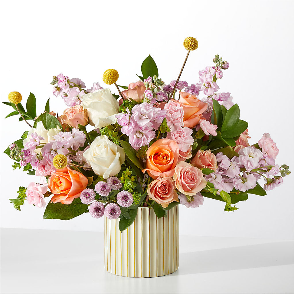 French Market Bouquet with Ivory Vase – Flowerama #186, Oklahoma City OK