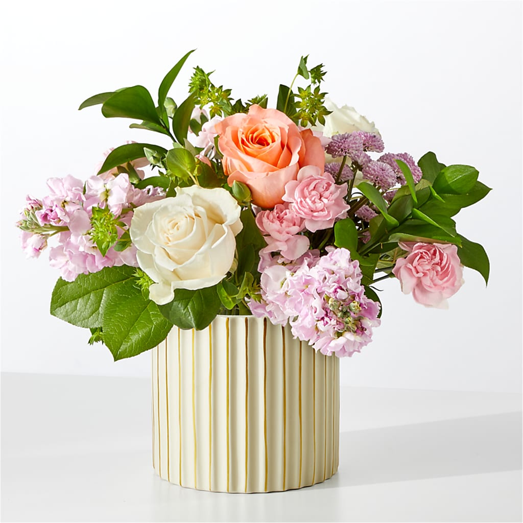 French Market Bouquet with Ivory Vase – Flowerama #186, Oklahoma City OK