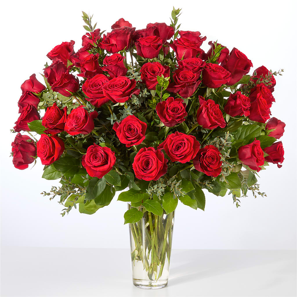 Forever Yours Fifty Stem Red Rose Bouquet – Flowerama #186, Oklahoma City OK