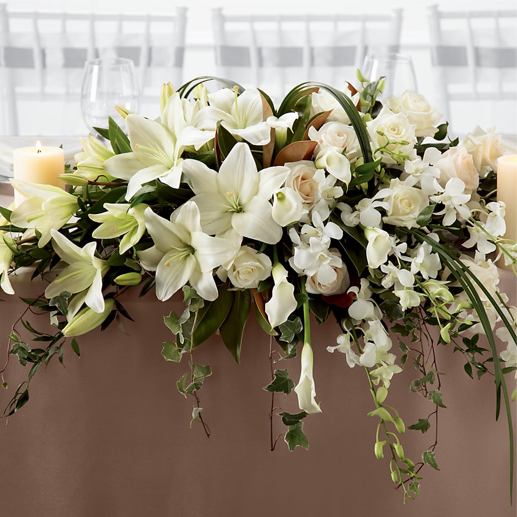 White Linen Arrangement – Flowerama #186, Oklahoma City OK
