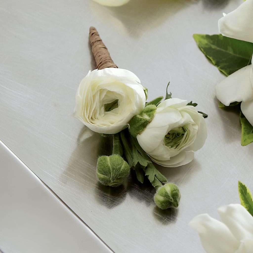 White Ranunculus Boutonniere – Flowerama #186, Oklahoma City OK