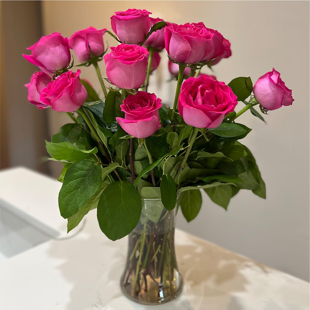 Long Stem Pink Rose Bouquet –  Flowerama #186, Oklahoma City OK