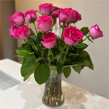 Long Stem Pink Rose Bouquet –  Flowerama #186, Oklahoma City OK