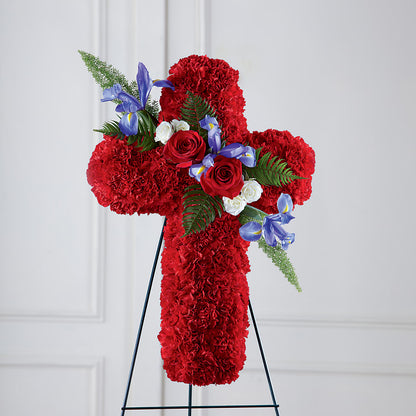 Faithful Hero Floral Cross –  Flowerama #186, Oklahoma City OK