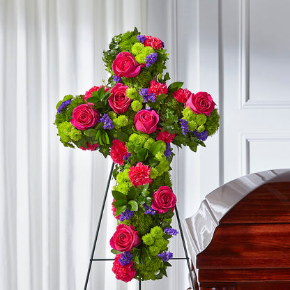 Tribute Rose Floral Cross –  Flowerama #186, Oklahoma City OK