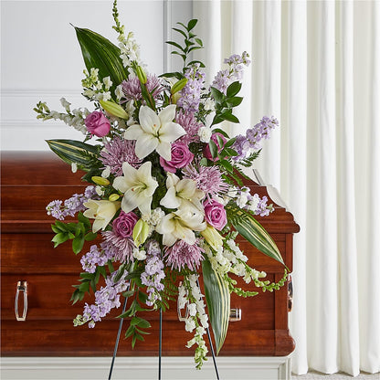 Grateful Hearts Standing Spray –  Flowerama #186, Oklahoma City OK