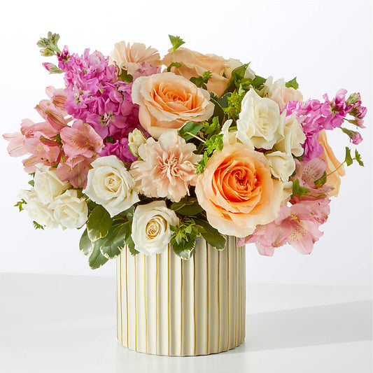 Paradise Bouquet with Ivory Vase –  Flowerama #186, Oklahoma City OK