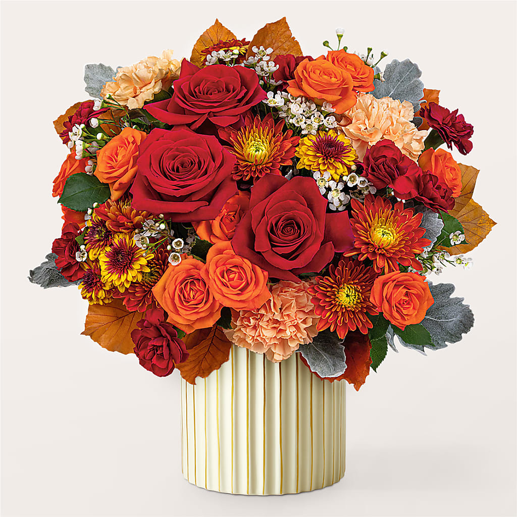 Merlot Bouquet with Ivory Vase –  Flowerama #186, Oklahoma City OK